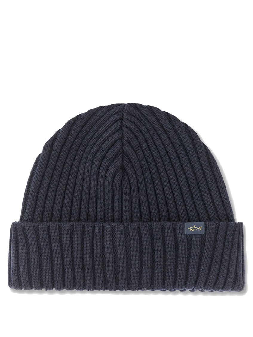 Navy Blue Knitted Beanie Cap 1