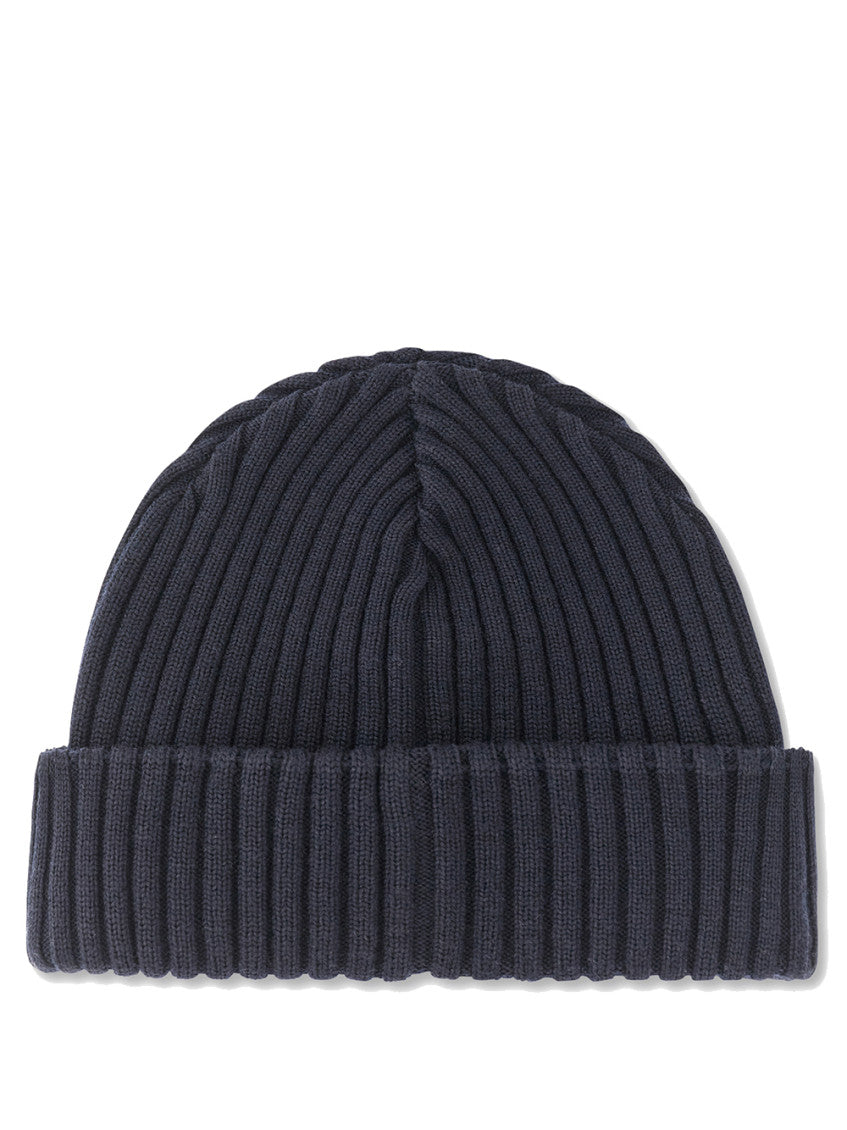 Navy Blue Knitted Beanie Cap 2