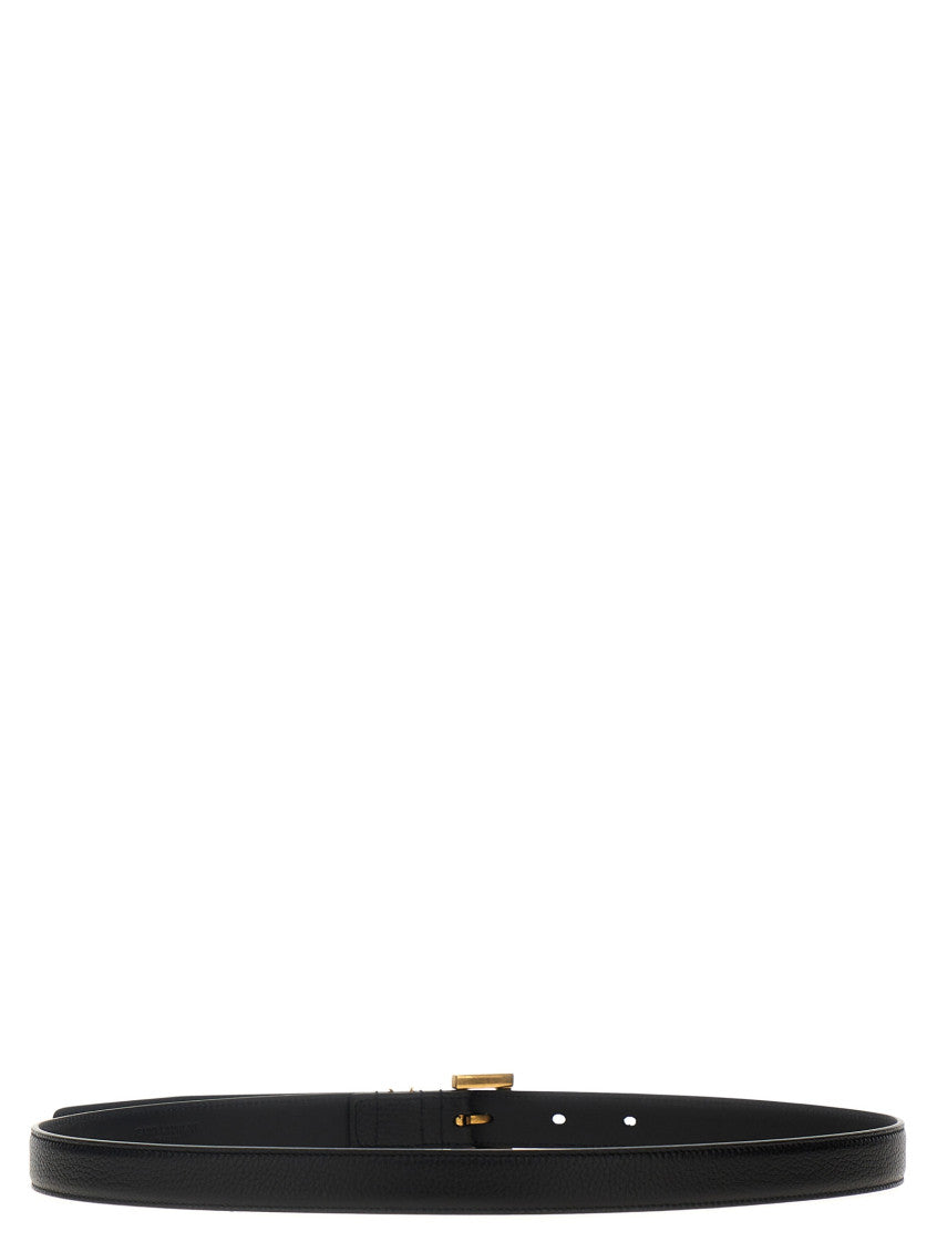Black Cassandre Buckle Textured Belt 2