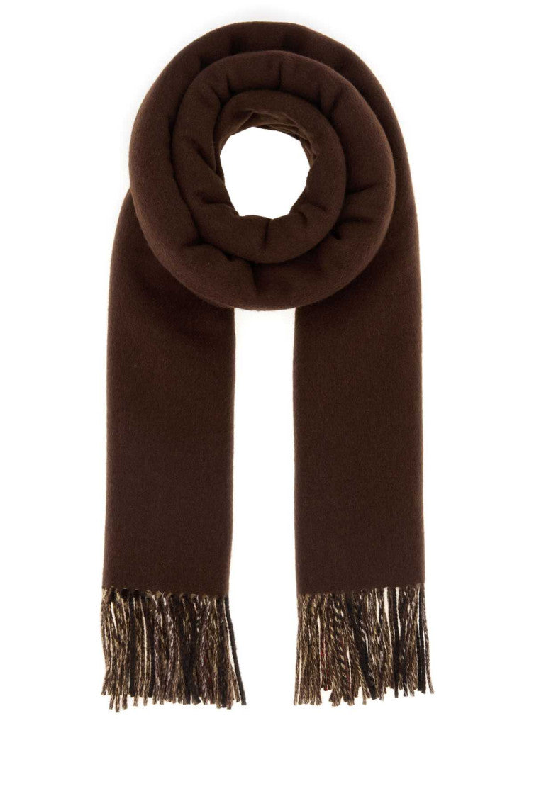 Beige Brown Reversible Check Scarf 1