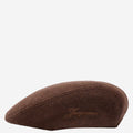 Dark Brown Embroidered Flat Beret Hat 1