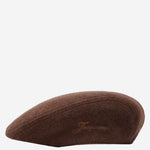Dark Brown Embroidered Flat Beret Hat 1