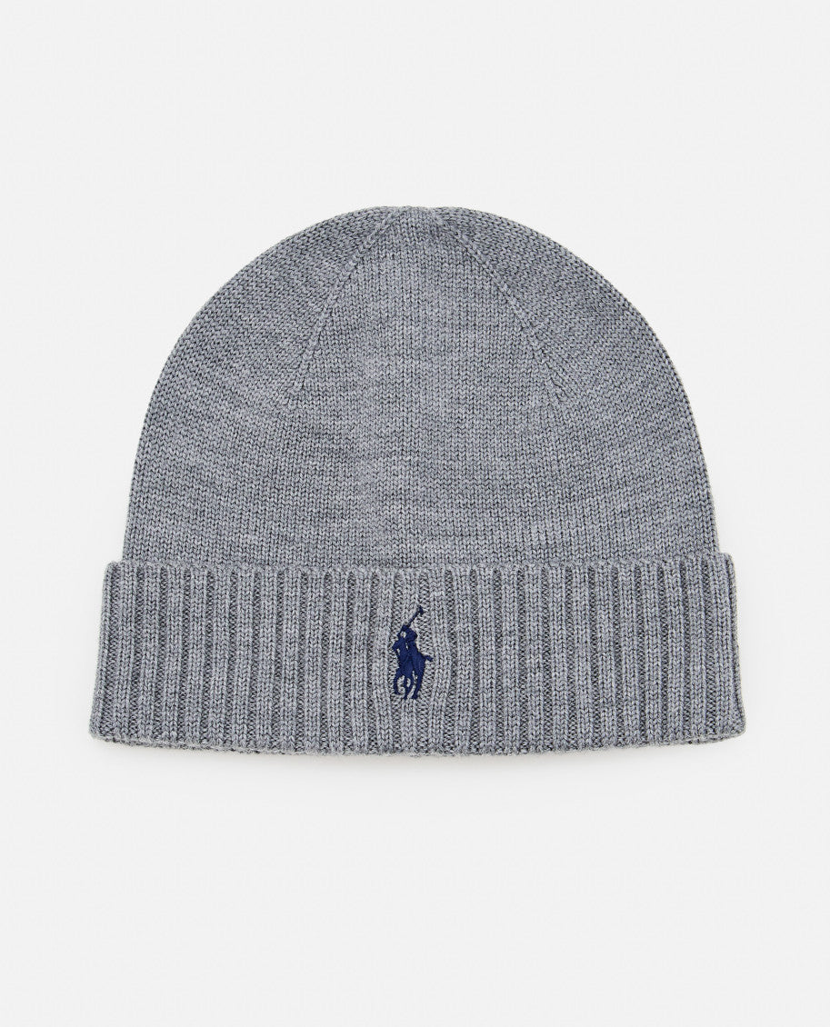 Grey Embroidered Logo Beanie Cap 1