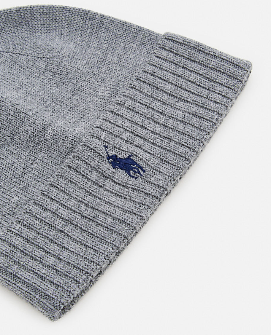 Grey Embroidered Logo Beanie Cap 2