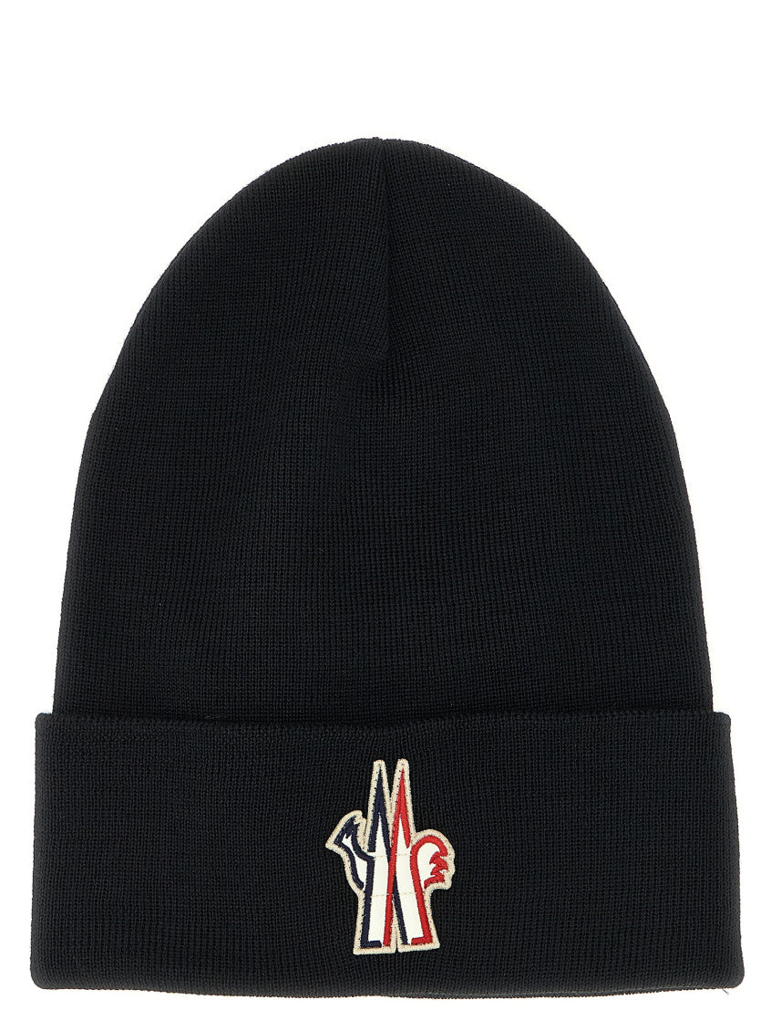 Black Logo Patch Beanie Hat 1