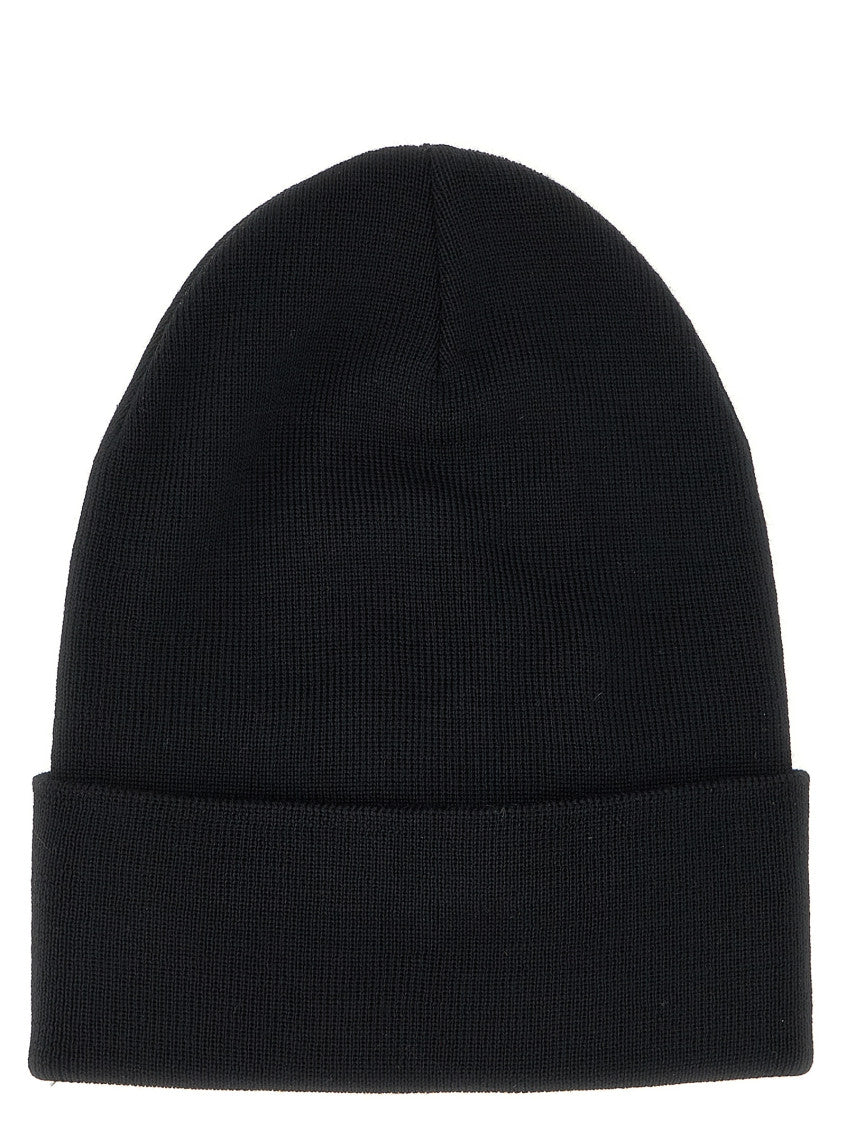 Black Logo Patch Beanie Hat 2