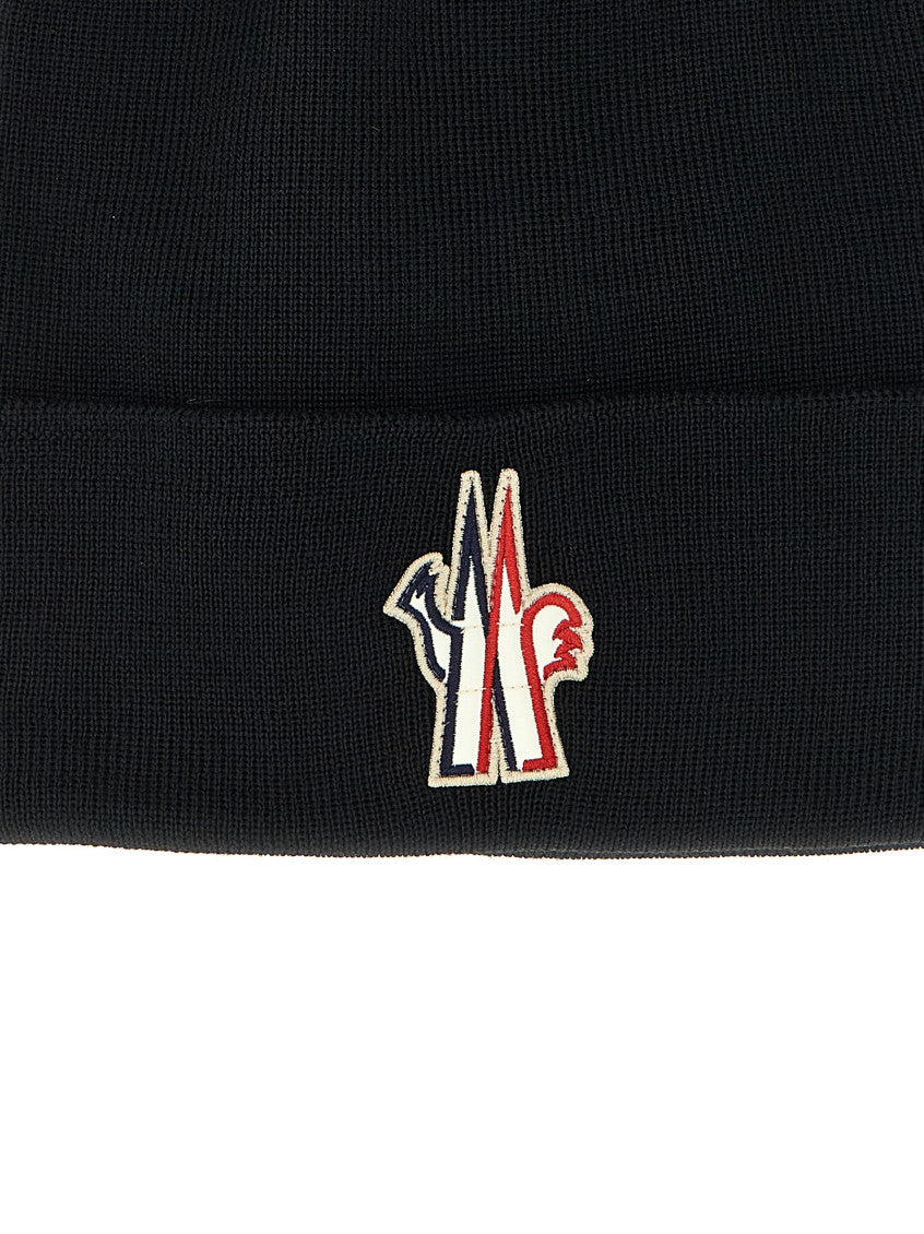 Black Logo Patch Beanie Hat 3