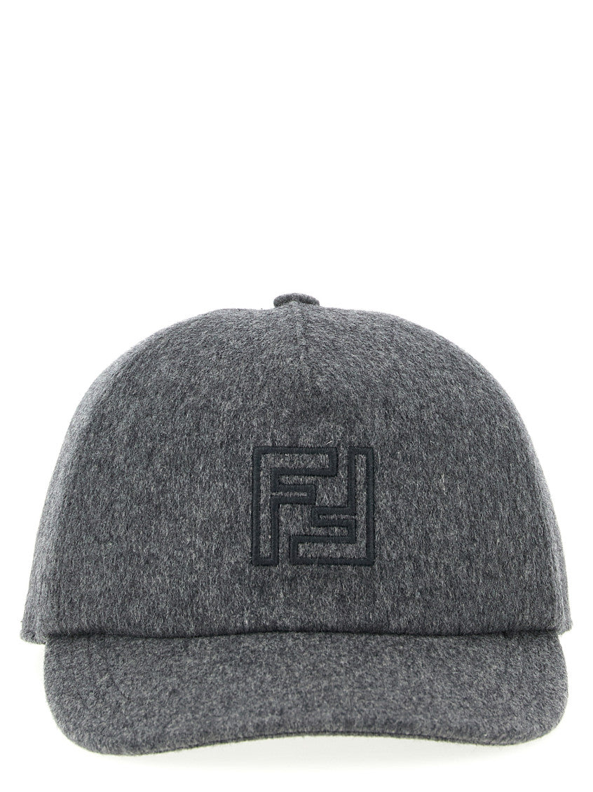 Grey Embroidered Logo Baseball Hat 1