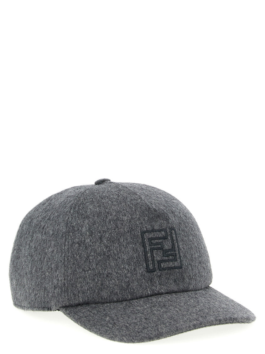 Grey Embroidered Logo Baseball Hat 2