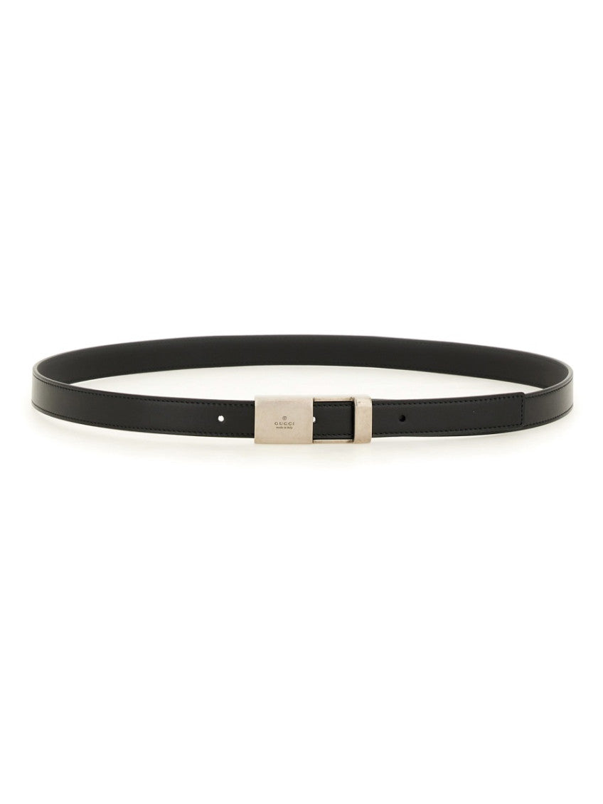 Black Logo Buckle Belt 1