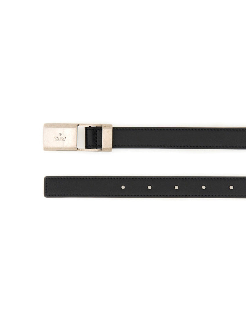 Black Logo Buckle Belt 3