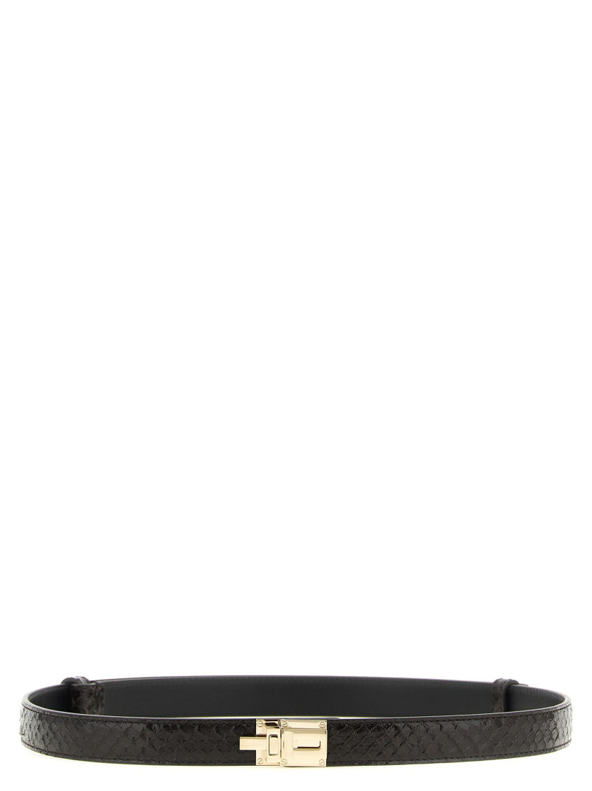 Dark Brown T Latch Buckle Belt 1