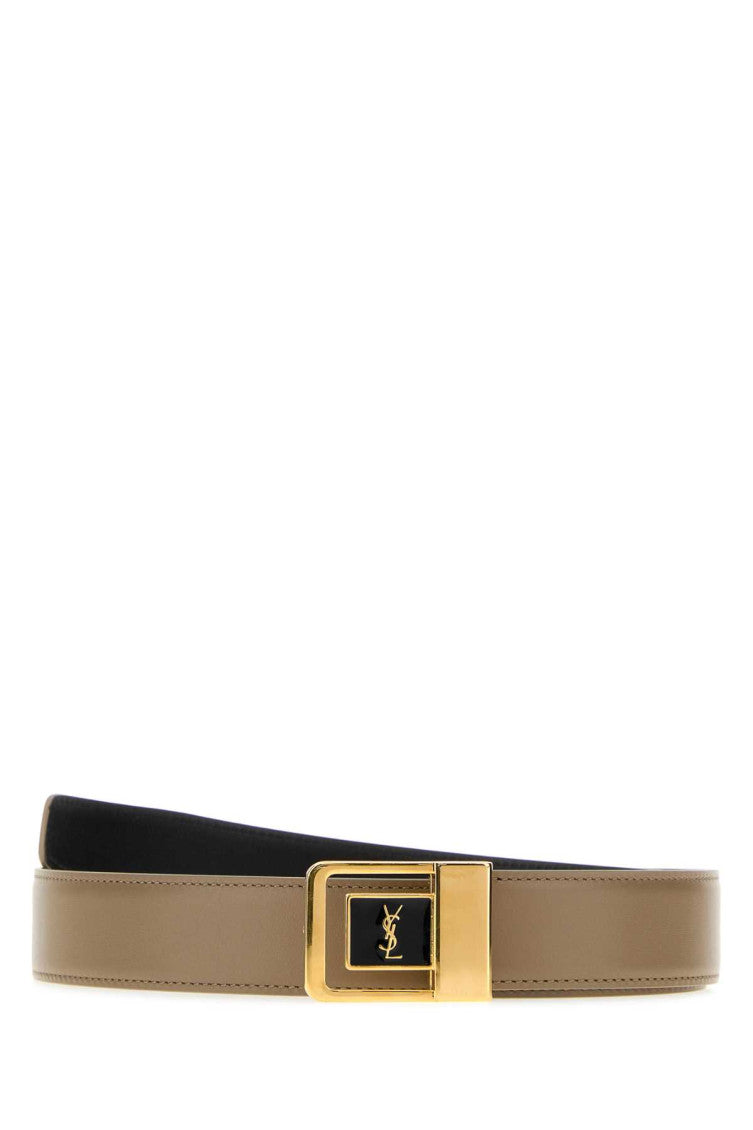 Beige Logo Buckle Belt 1