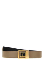 Beige Logo Buckle Belt 1