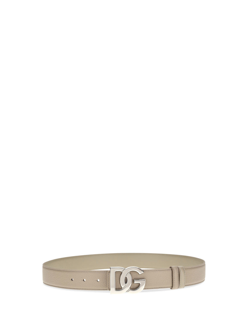 Beige Logo Buckle Belt 1
