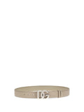 Beige Logo Buckle Belt 1