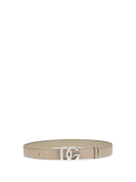 Beige Logo Buckle Belt 1