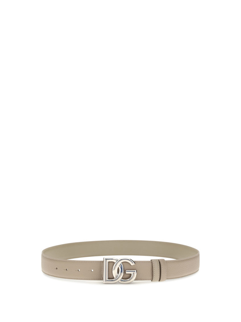 Beige Logo Buckle Belt 1