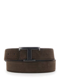 Brown T Buckle Reversible Belt 1