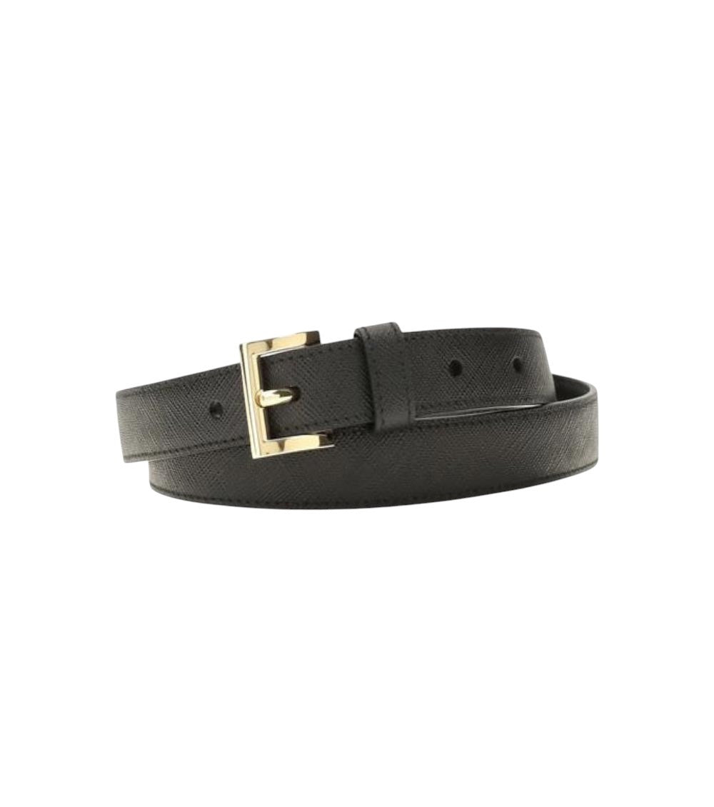 Black Logo Buckle Belt 1