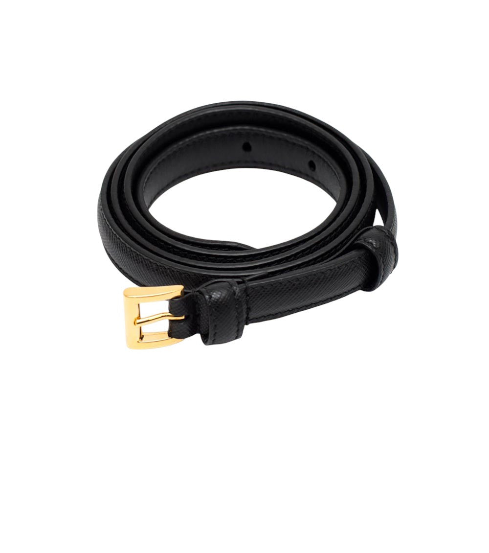 Black Logo Buckle Belt 2