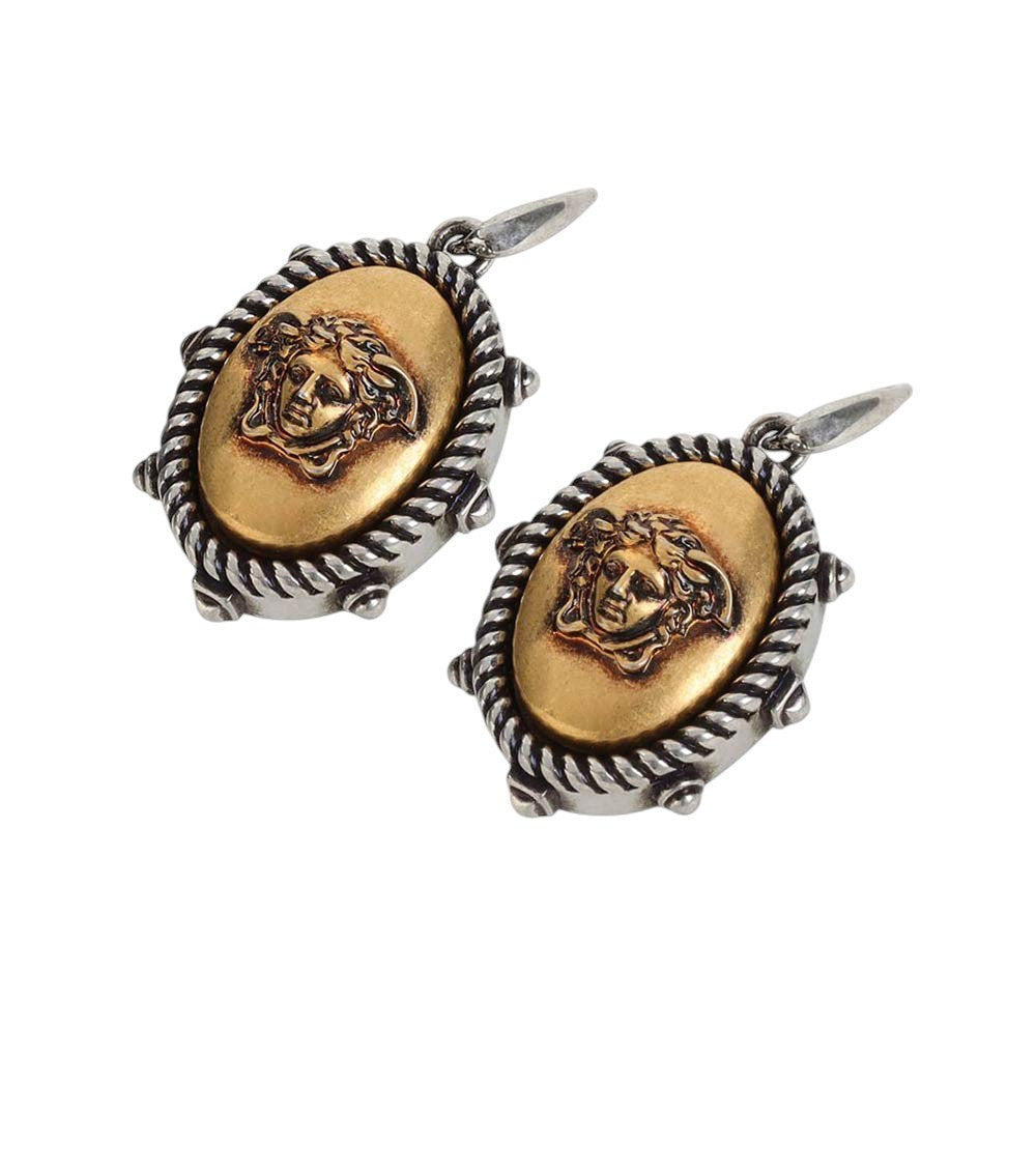 Golden Medusa Drop Earrings 2