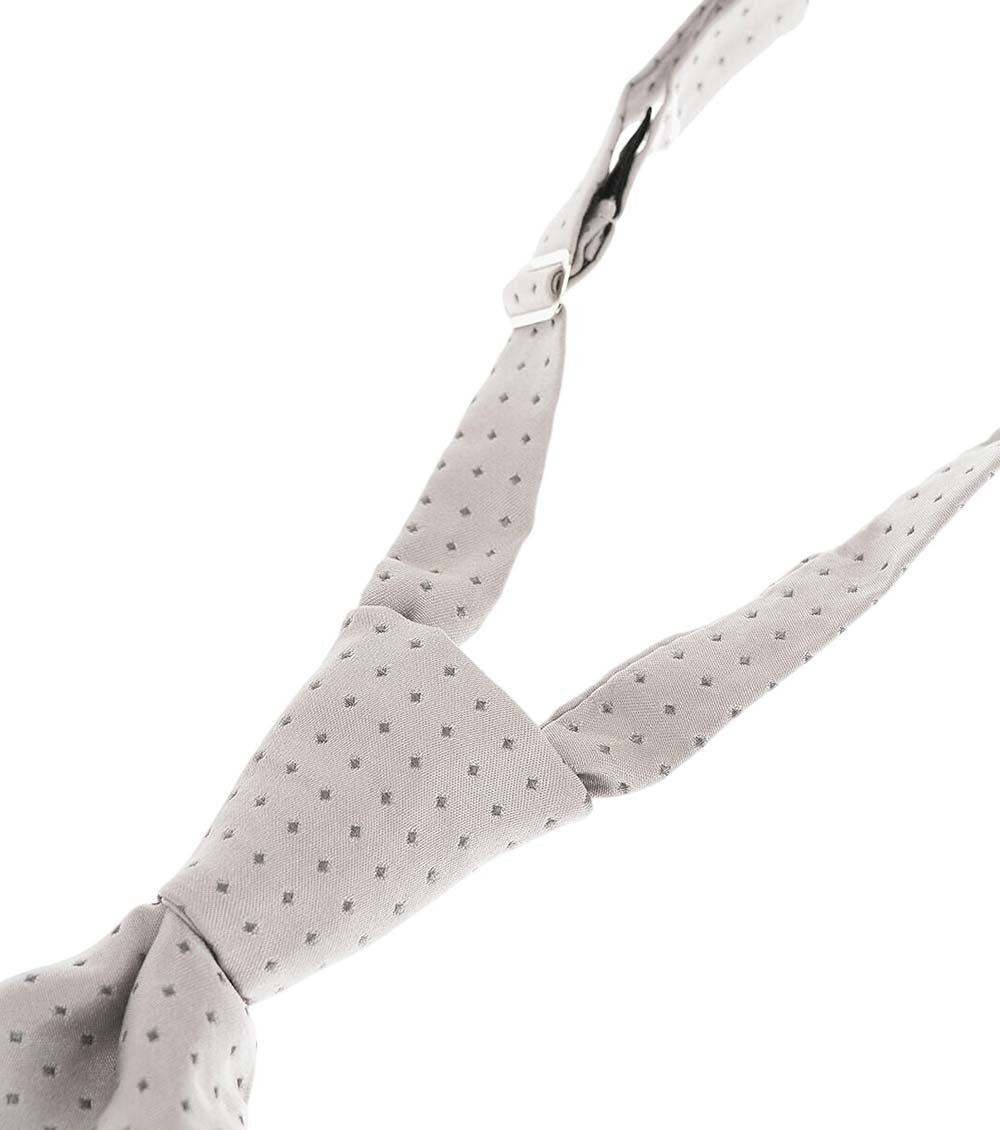 Grey Polka Dot Ascot Tie 2