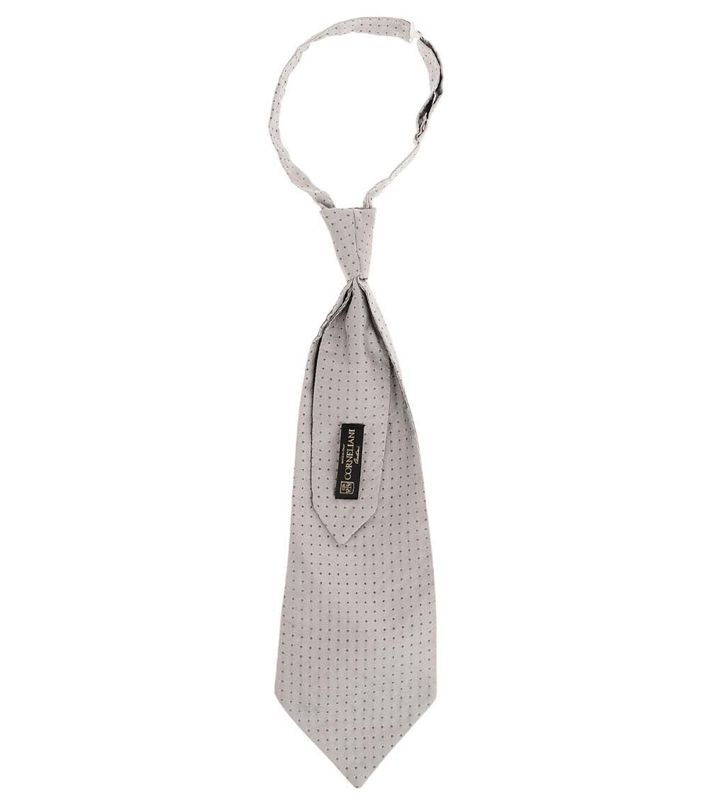 Grey Polka Dot Ascot Tie 3