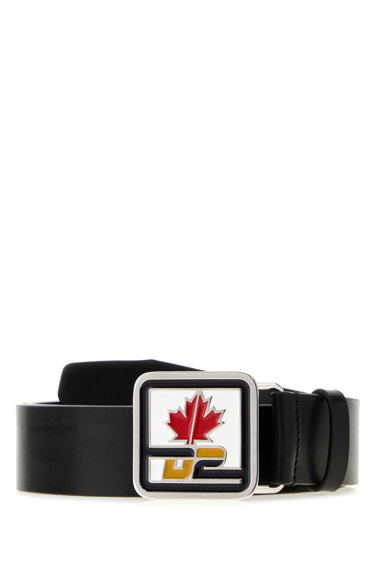 Black Logo Buckle Belt 1