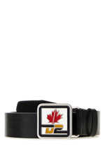 Black Logo Buckle Belt 1