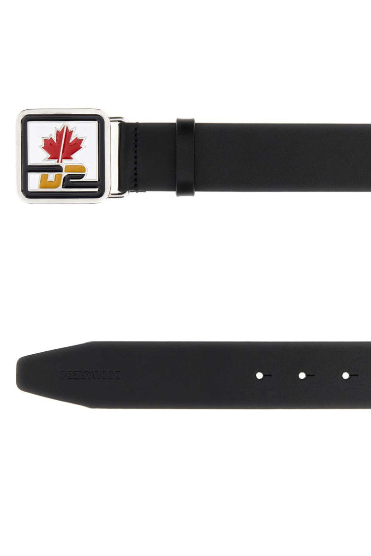 Black Logo Buckle Belt 2