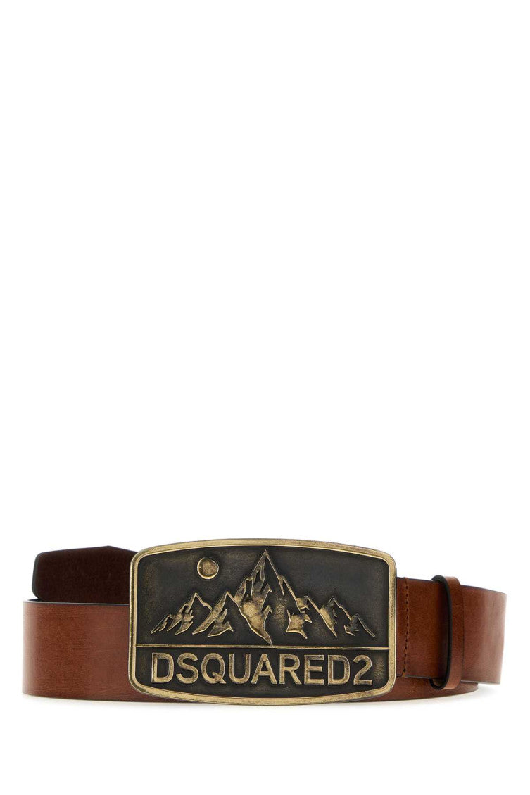 Brown Logo Buckle Belt 1