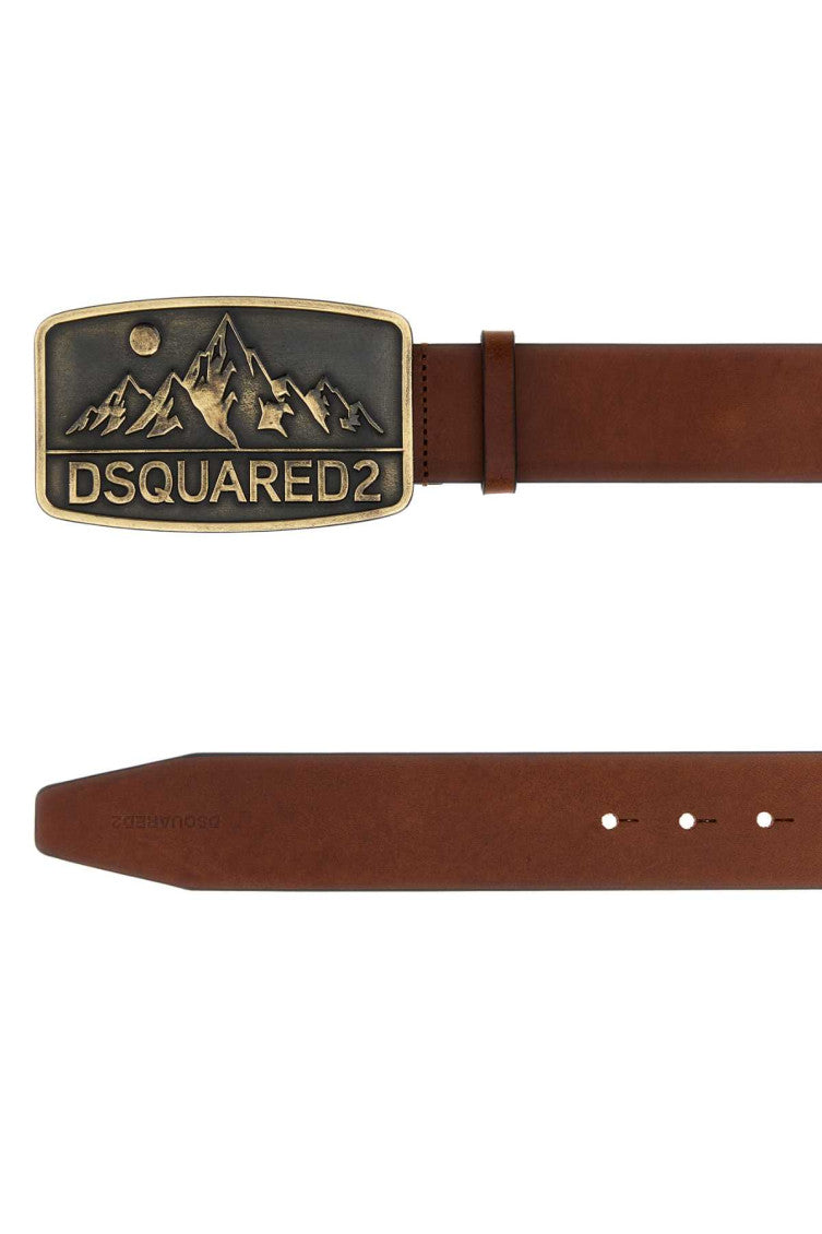 Brown Logo Buckle Belt 2