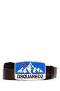 Dark Brown Mountain Graphic Buckle Belt 1