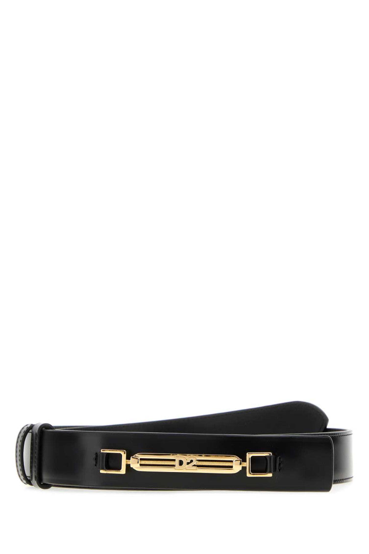 Black Logo Buckle Belt 1