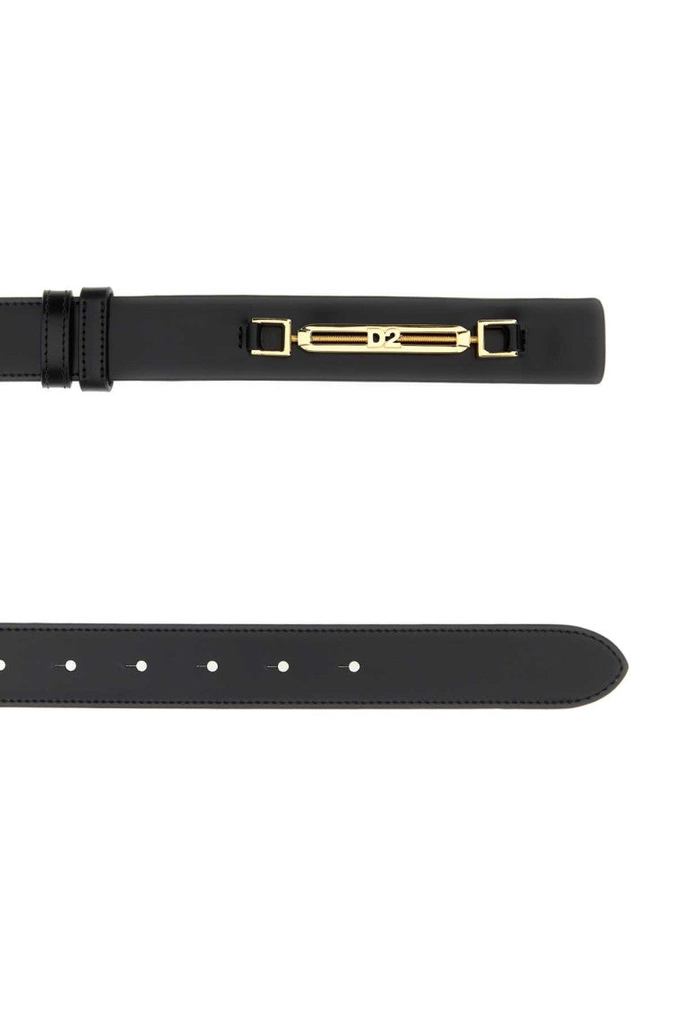 Black Logo Buckle Belt 2