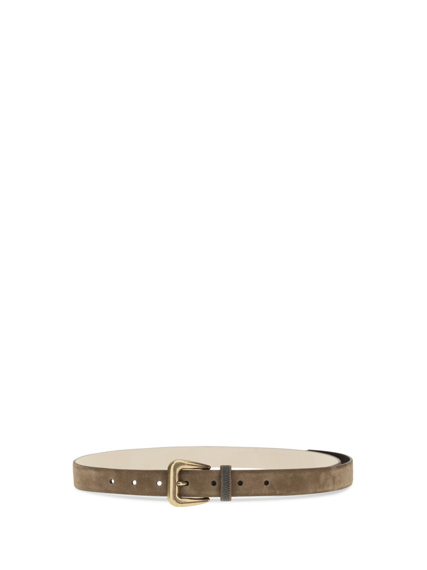 Brown Monili Embellished Buckle Belt 1