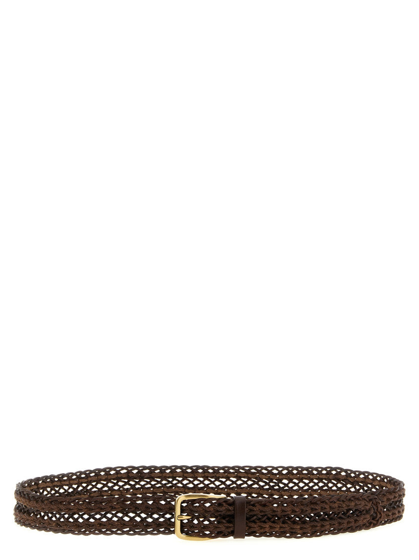 Brown Braided Buckle Belt 1