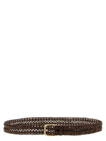 Brown Braided Buckle Belt 1