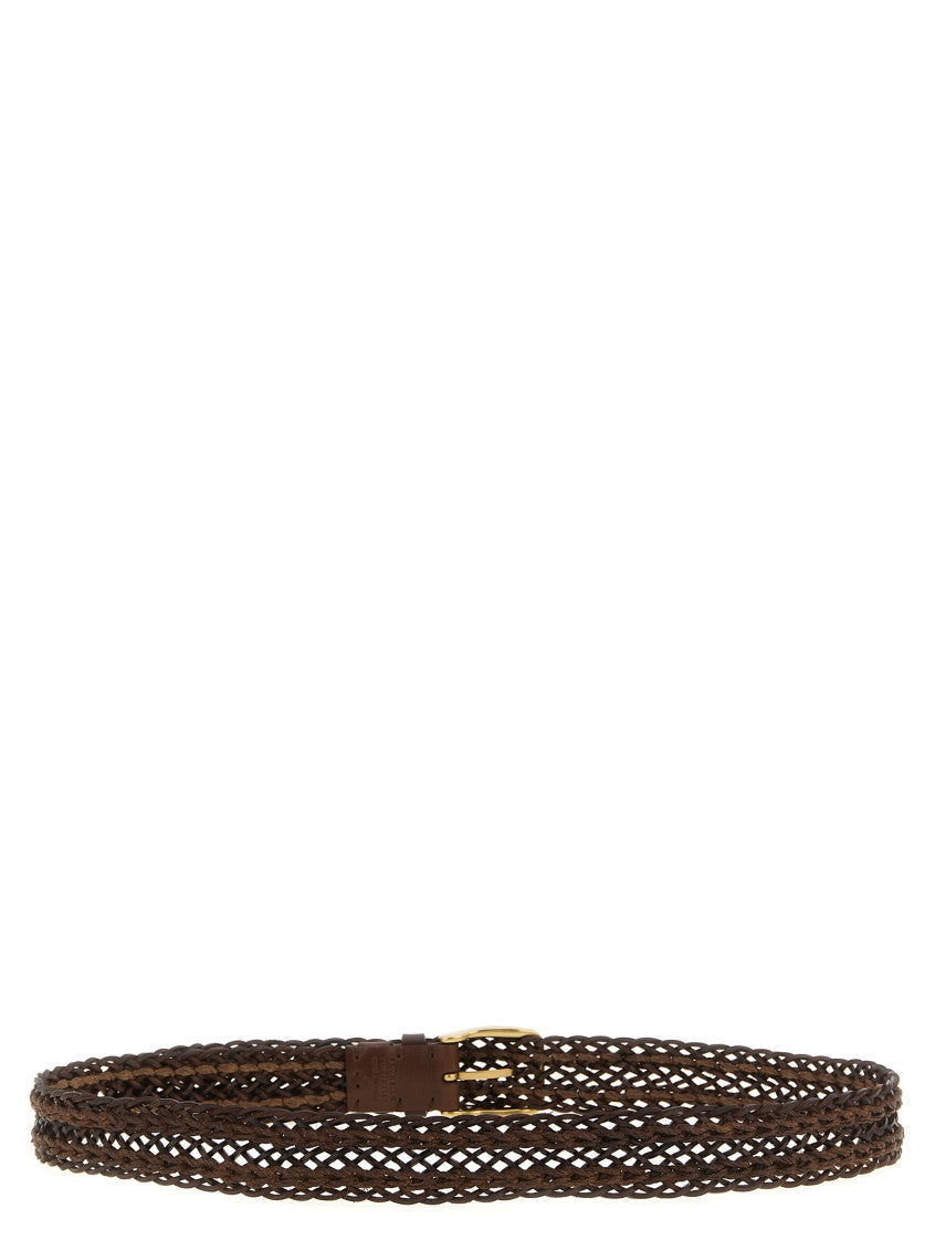 Brown Braided Buckle Belt 2