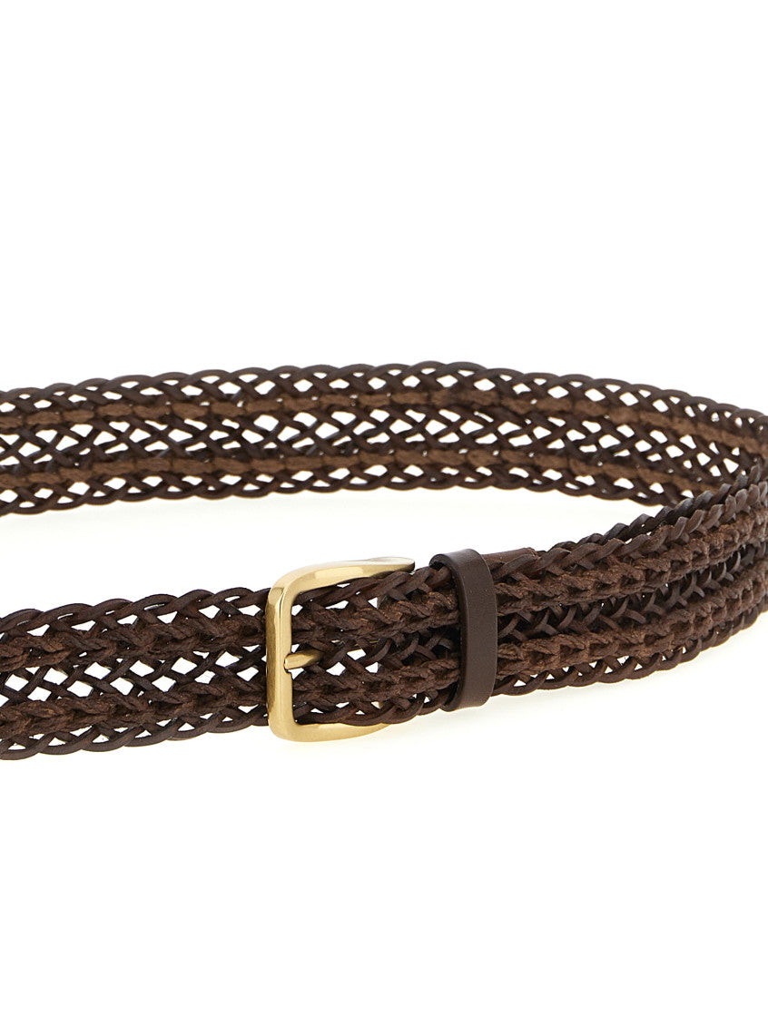 Brown Braided Buckle Belt 3