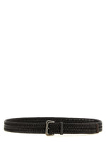 Dark Brown Braided Buckle Belt 1