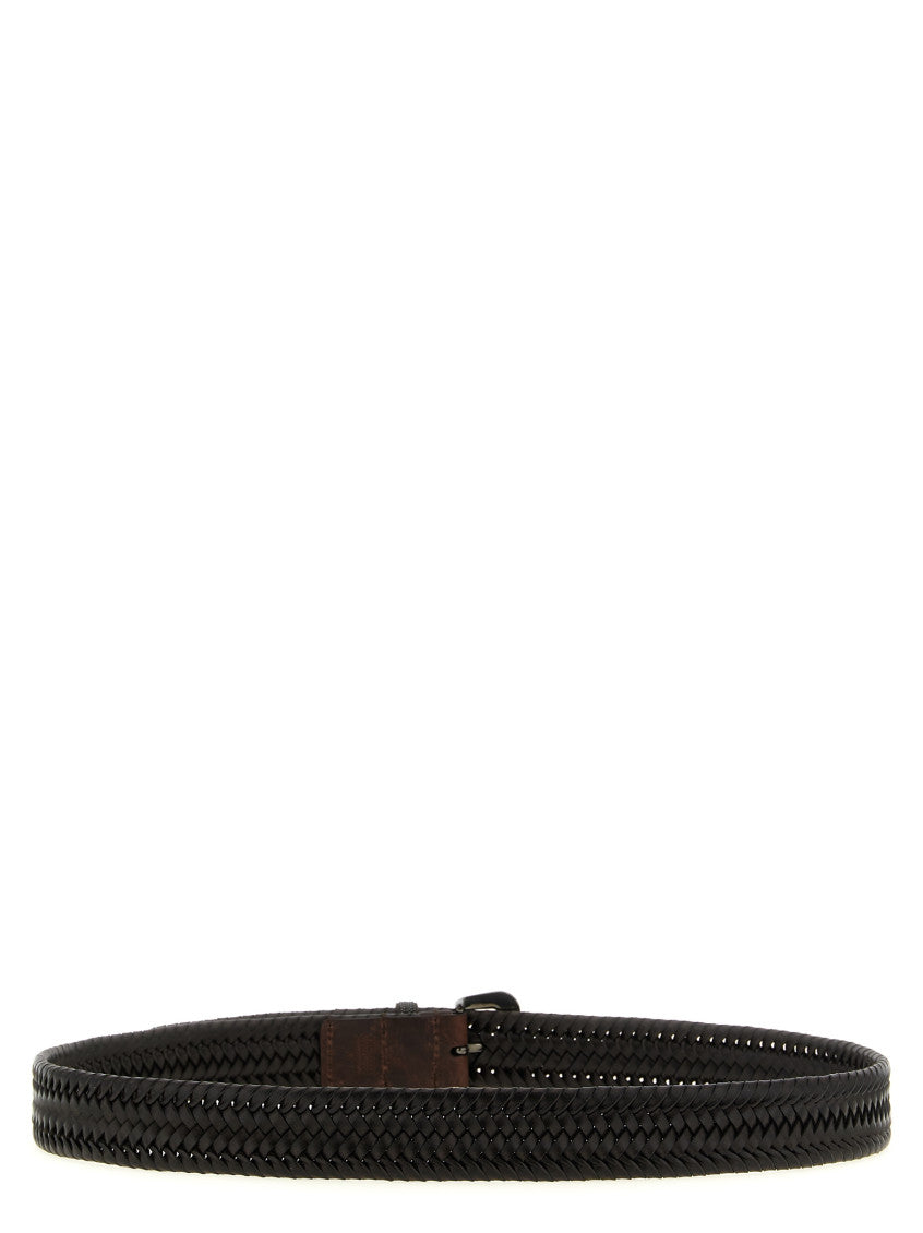 Dark Brown Braided Buckle Belt 2