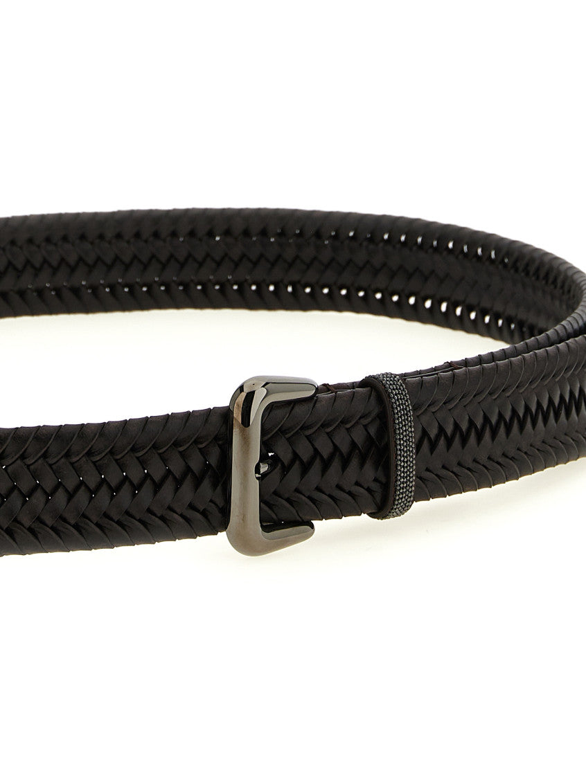 Dark Brown Braided Buckle Belt 3