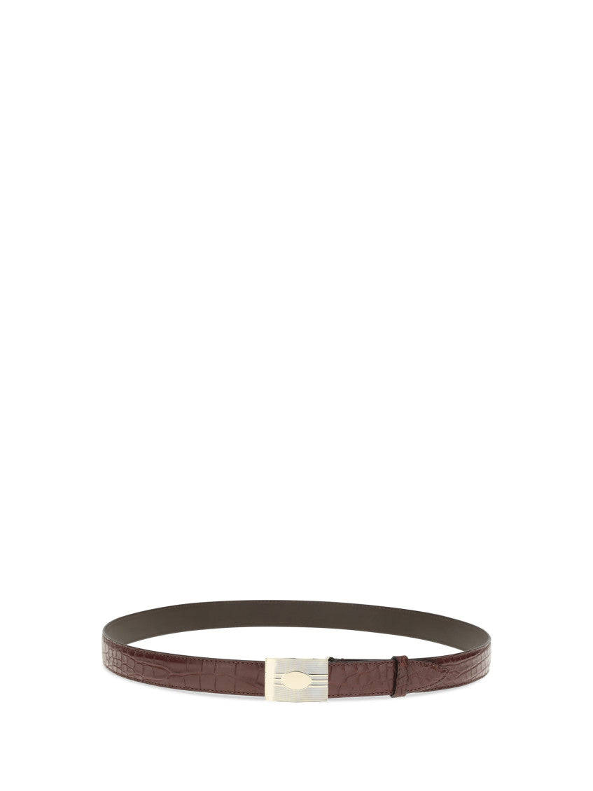 Maroon Textured Buckle Belt 1