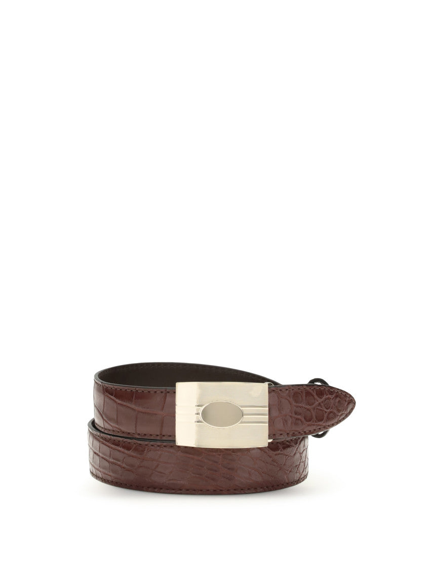 Maroon Textured Buckle Belt 2