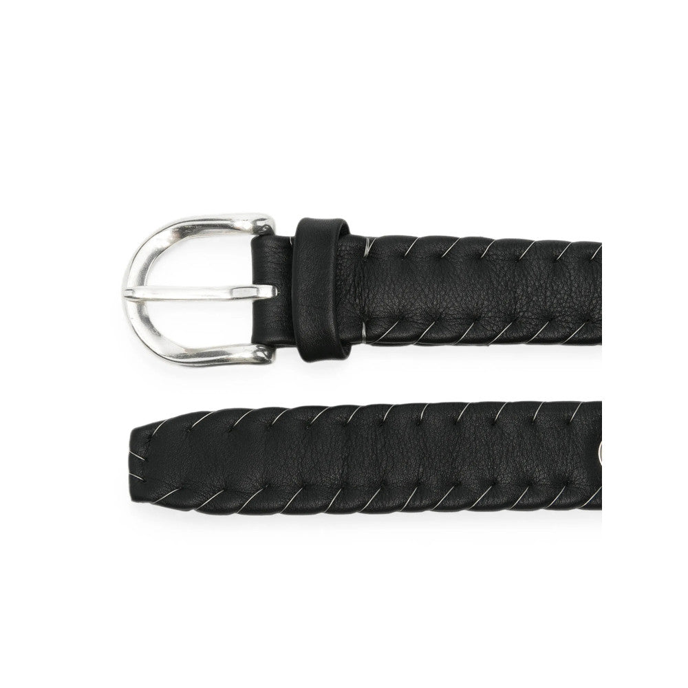 Black Whipstitch Buckle Belt 2