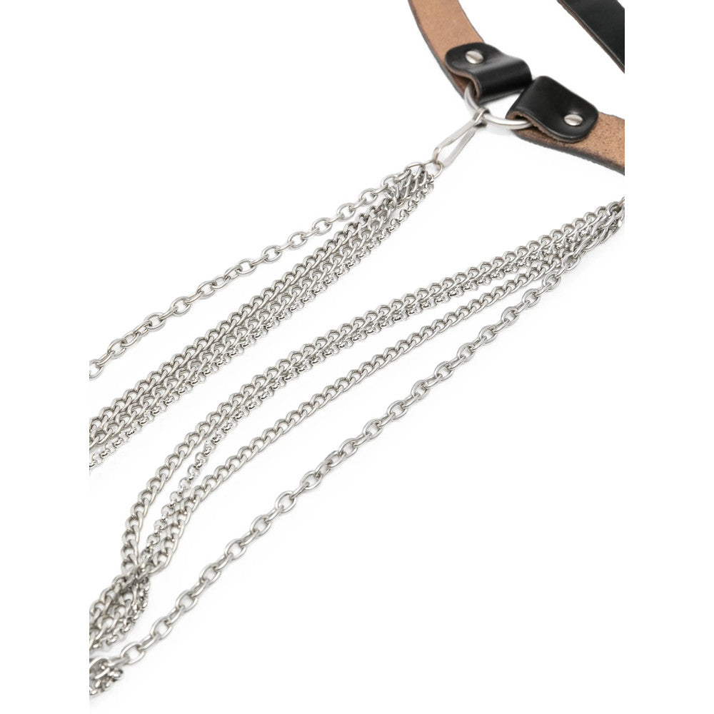 Black Chain Detail Buckle Belt 2