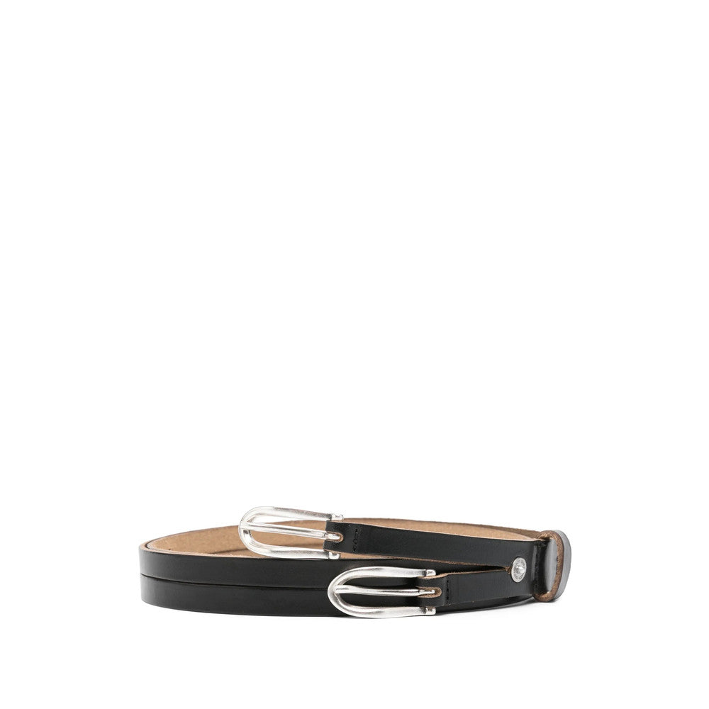 Black Twin Tongue Buckle Belt 1
