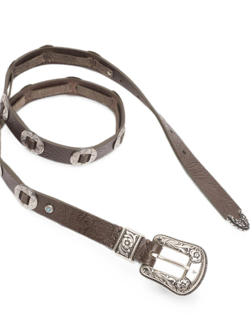Brown Embellished Buckle Belt 2